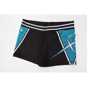 Cheer Extreme Rebel Athletic Women XL Cheer Shorts Black Teal Rhinestone